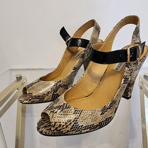 Steve Madden Tinah Faux Snakeskin Slingback Heels